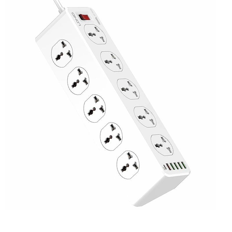 LDNIO Power Strip 10 Power Socket 6 USB 3.4A 5V 2500 Watts