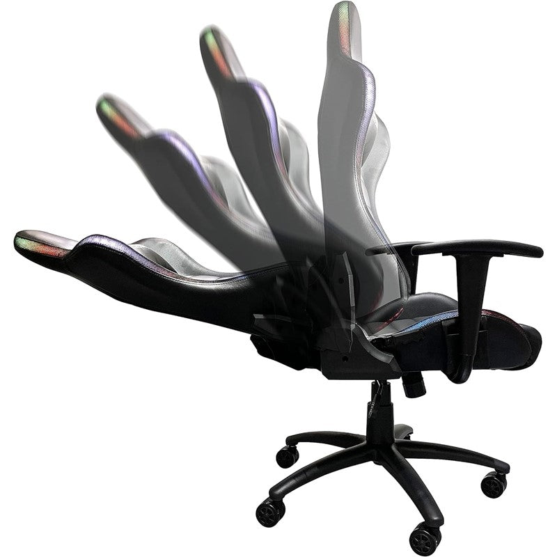 Dragon War GC-015 LED Racing Chair, 4D Armrest - Black