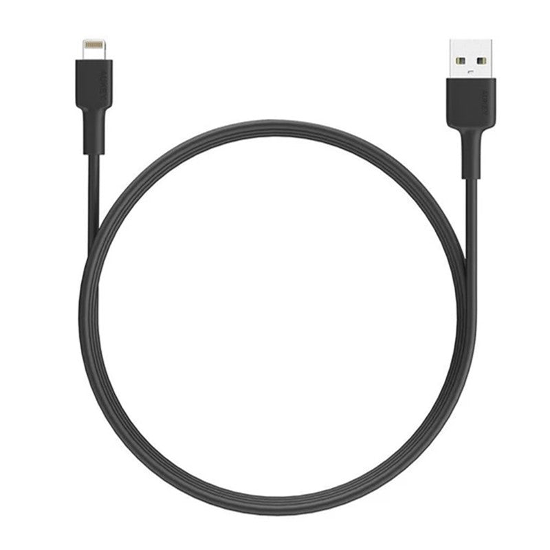 Aukey 24 Watts Dal Port Ultra Small Car Charger + Aukey Nylon Braided USB-A to Lightning Cable (0.9M)