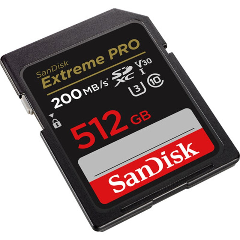 SanDisk Extreme Pro SD UHS I 512 GB Card for 4K Video for DSLR and Mirrorless Cameras 200MB/s Read & 140MB/s Write