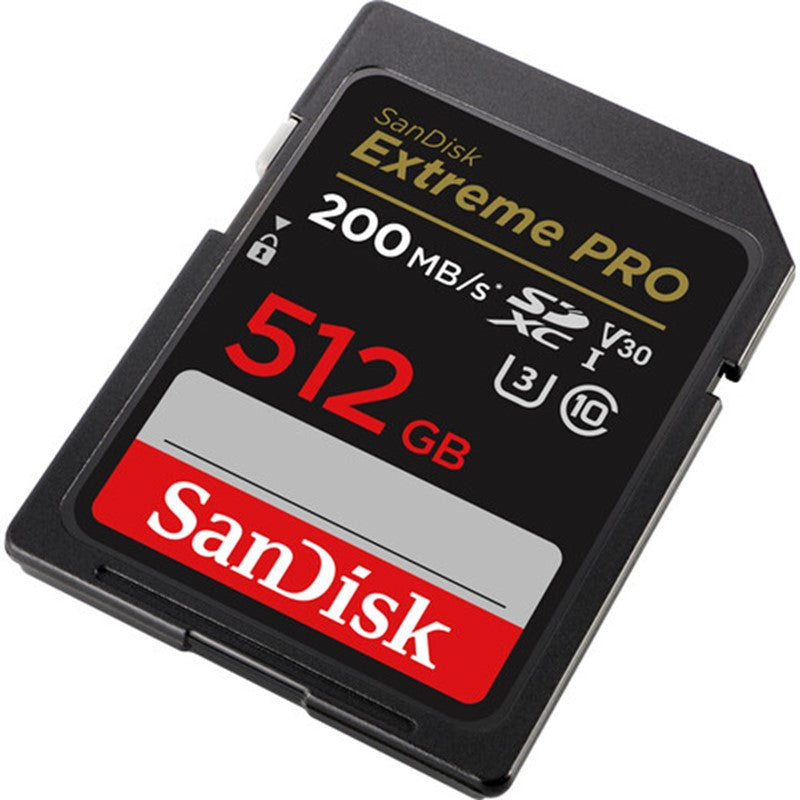 SanDisk Extreme Pro SD UHS I 512 GB Card for 4K Video for DSLR and Mirrorless Cameras 200MB/s Read & 140MB/s Write