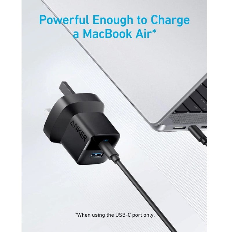 Anker 323 Charger with 322 USB-C to USB-C Cable (33W , 3ft) -Black