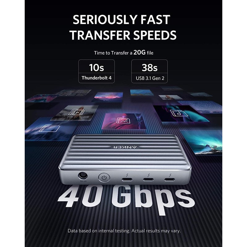 Anker PowerExpand 5-in-1 Thunderbolt 4 Mini Dock, Max 85 Watts Charging for Laptop, Max 15 Watts Charging for Phone, Single 8K (30Hz) or Dual 4K (60Hz) Display, USB 3.1 Gen 2 Port