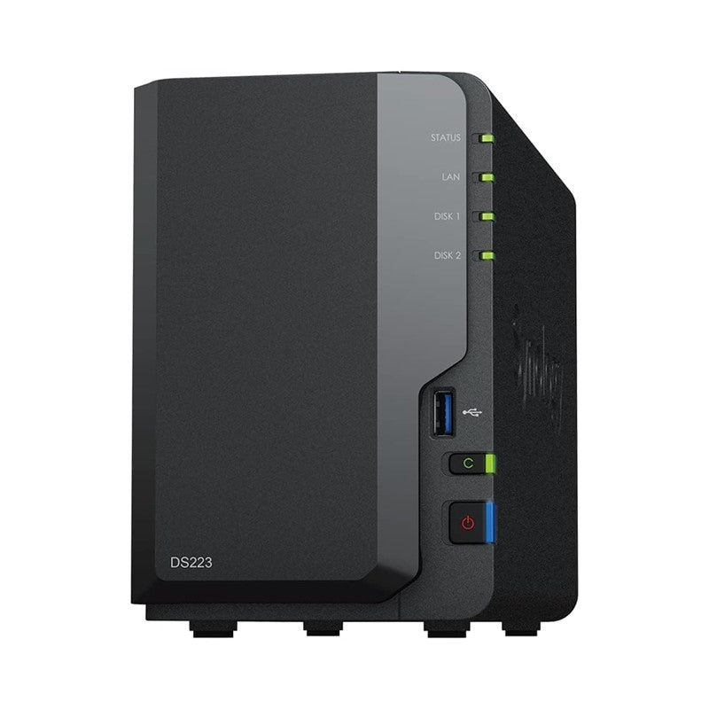 سينولوجي 2-Bay NAS DS223 (بدون قرص)، 2 جيجابايت DDR4