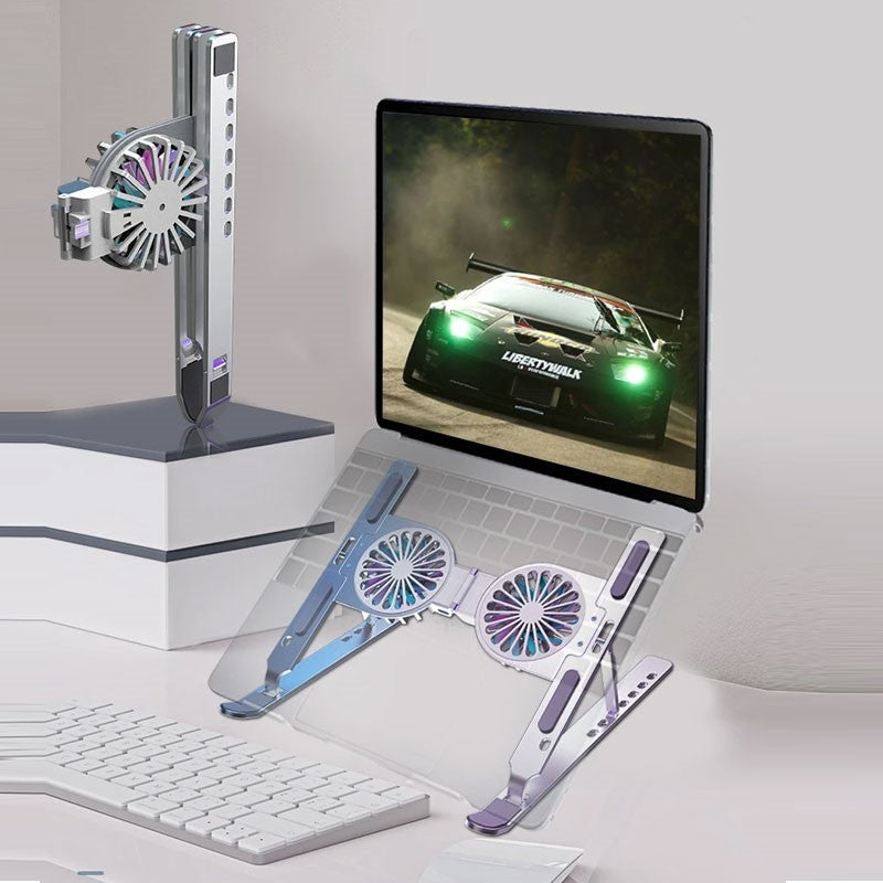 Aluminum Foldable Gaming Laptop Cooler 2 Fan Cooling Pad For All Laptops