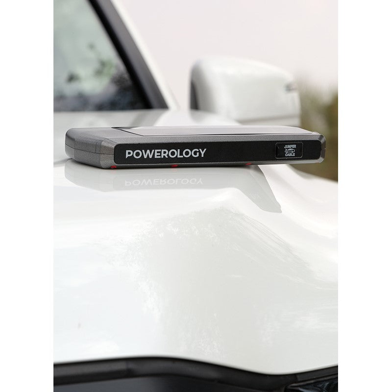 Powerology Emergency 12V Jump Starter with 16000mAh Powerbank 18 Watts PD QC3.0, Black