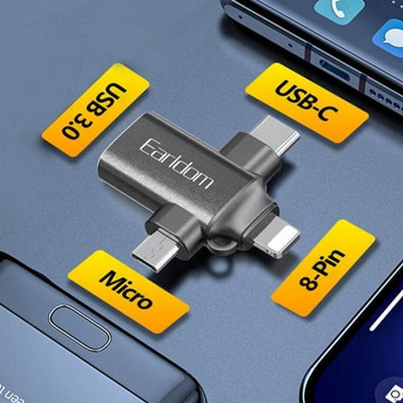 3 in 1 OTG Adapter For iPhone , Type-C and Micto USB Devices