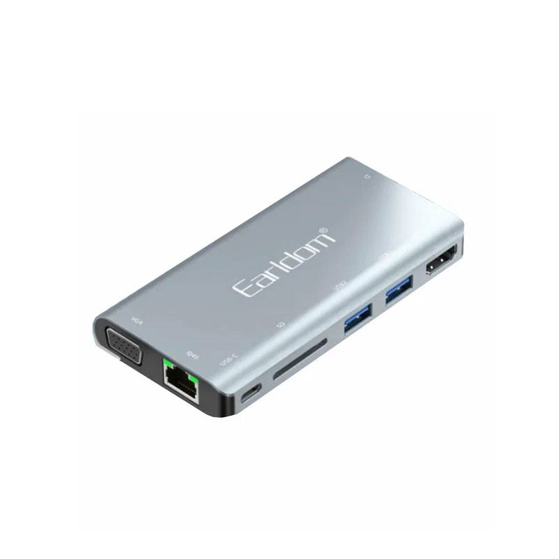 8 in 1 Type-C to USB3.0 + USB2.0 + SD + HDMI 4K + VGA Port Hub For Macbook and Laptops