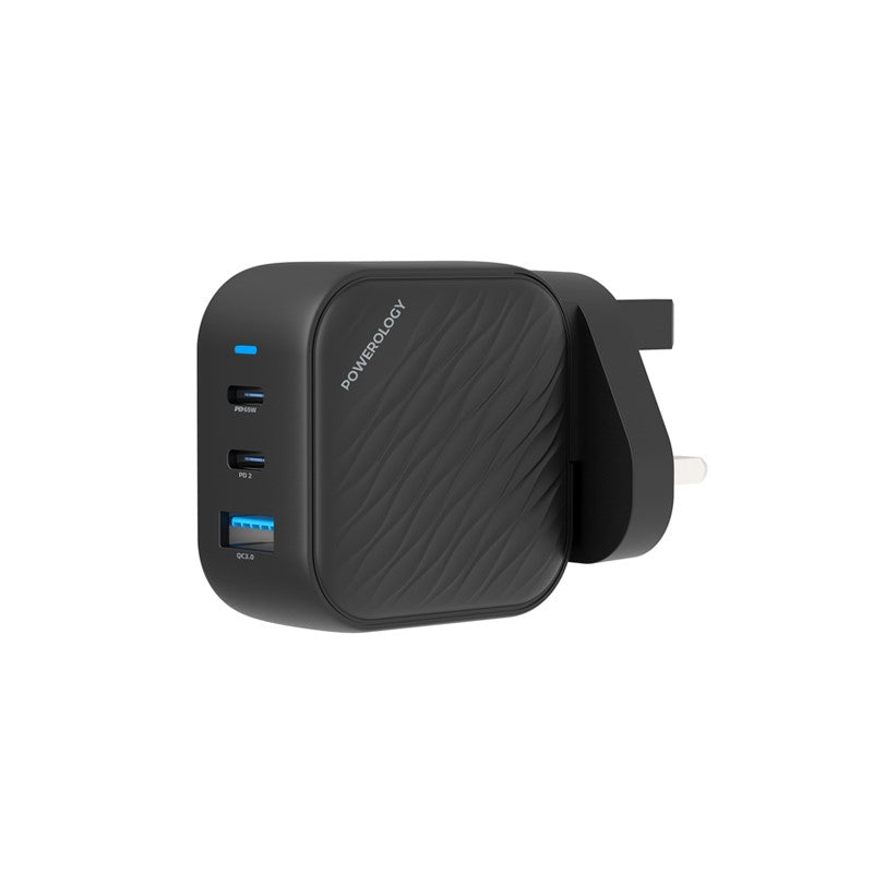 Powerology Gan Ultimate Dual PD Charger, Black