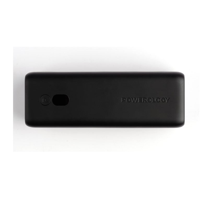Powerology Onyx 30000mAh Dual USB-C Power Bank Rapid Four-Device Charging, Black