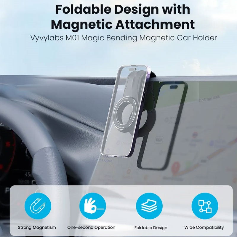 Magnetic Phone Holder For All Cars For iPhone 13 , 14 , 15 Series ( Direct Magnetic Mount )