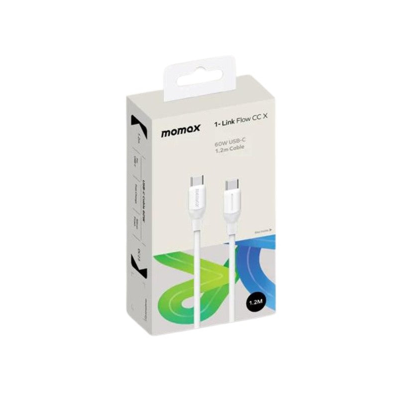 Momax 1-Link USB-C To USB-C (1.2 M / Support 60W) Charging + Data Transfer Cable (TPE + Silicon)