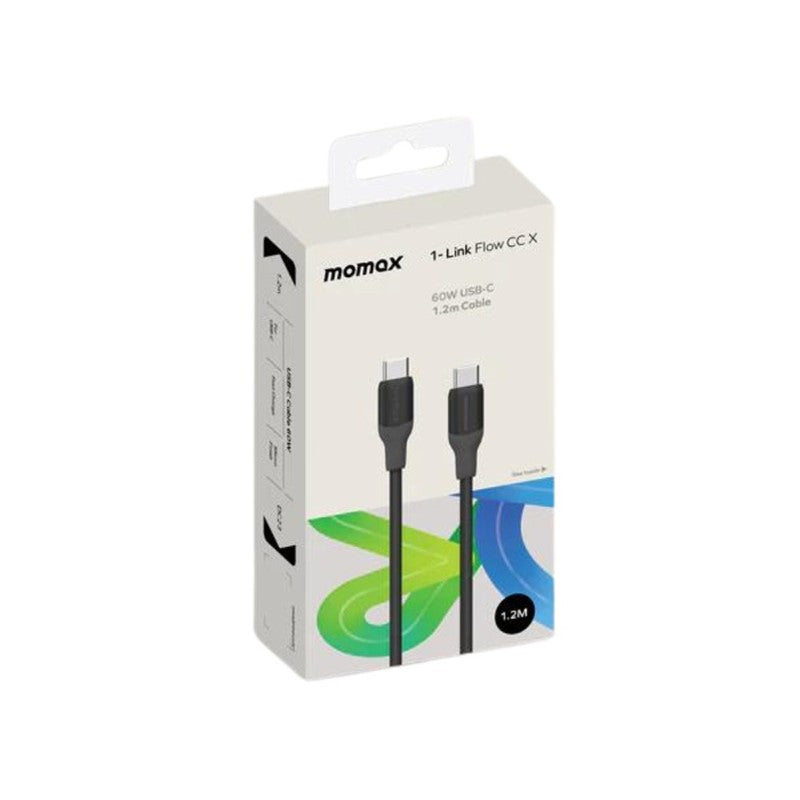 Momax 1-Link USB-C To USB-C (1.2 M / Support 60W) Charging + Data Transfer Cable (TPE + Silicon)