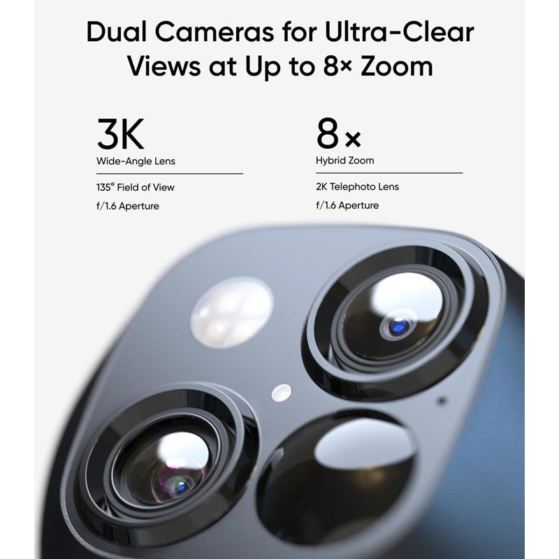 Eufy 3K Daul Cameras Pan and Tilt SoloCam S340 - Black/White