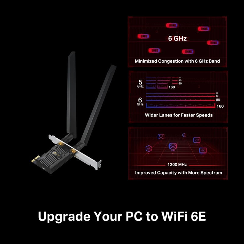 TP-Link AXE5400 Wi-Fi 6E Bluetooth 5.2 PCIe Adapter