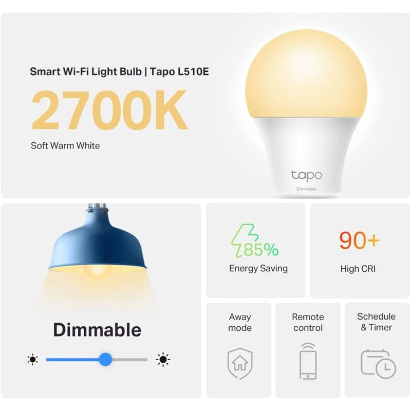 TP-Link Tapo L510E Dimmable Smart Wi-Fi Light Bulb