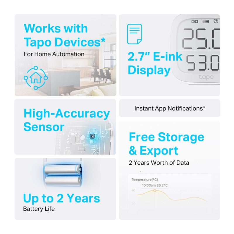TP-Link Tapo T315 Smart Temperature & Humidity Monitor with 2.7