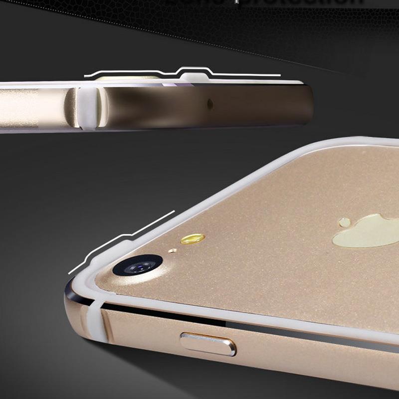 Popphone Soft Silicone Side Aluminum Metal Slim Bumper For iPhone 7 Plus