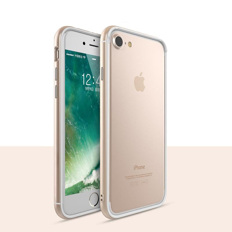 Popphone Soft Silicone Side Aluminum Metal Slim Bumper For iPhone 7 Plus