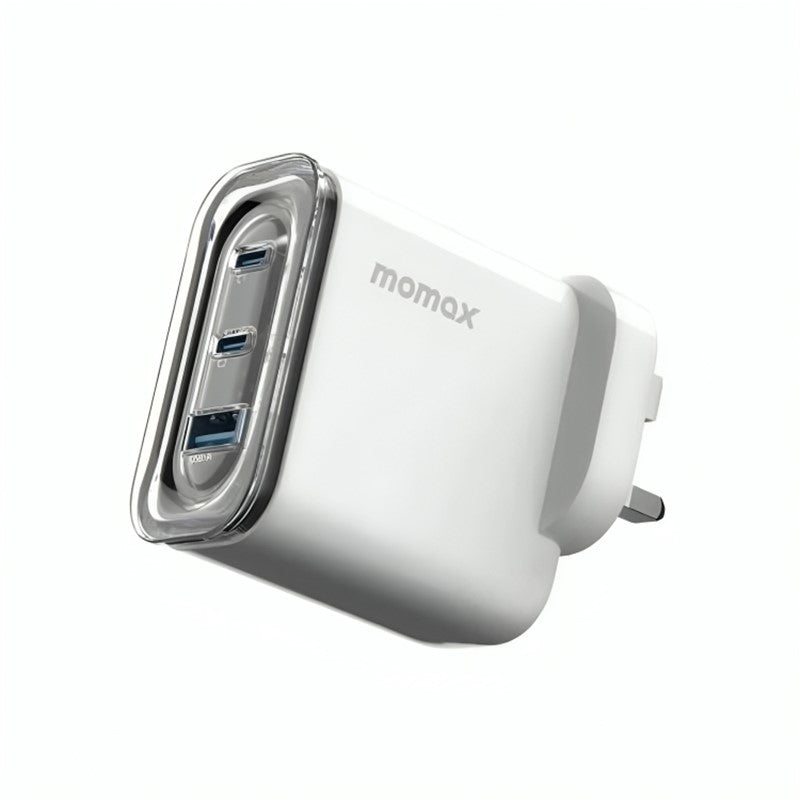 Momax 1-Charge Flow+ PD 80W GaN Wall Charger [3 Ports], White