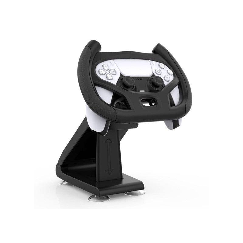 Multi-Axis Car Steering Wheel for PS5 Game Remote Controller, Racing Wheel, Driving Game Handle, with 4 Suction Cups - Black