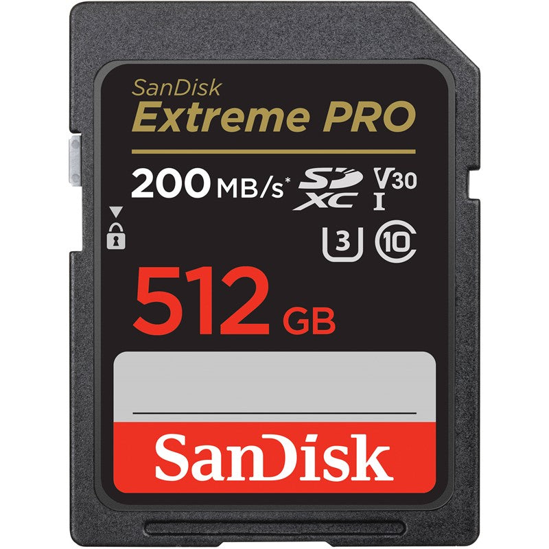 SanDisk Extreme Pro SD UHS I 512 GB Card for 4K Video for DSLR and Mirrorless Cameras 200MB/s Read & 140MB/s Write