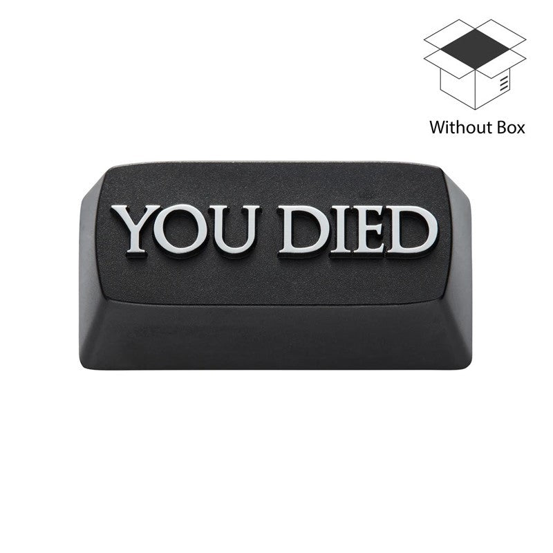 تخصيص ZomoPlus YOU DIED Cherry MX Switches and Clones ، غطاء مفاتيح معدني بطابع ألعاب وفيلم مع نقش CNC (مقاس 2u) للوحة مفاتيح الألعاب الميكانيكية - أسود / فضي - بدون صندوق